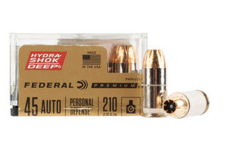 Federal Hydra-Shok Deep .45 ACP ammo features a jacketed hollow point design